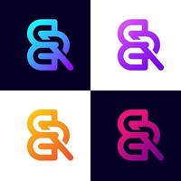 BR logo design letter template vector elements, BR font icon monogram.