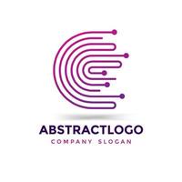 Initial Letter C Digital technology abstract dot circle Logo icon monogram Design Template. vector