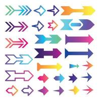 Colorful Arrows set icons. Artistic Arrows set icons. set of colorful arrows. colorful arrow icons vector