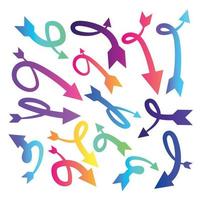 Arrows big Colorful set icons. Artistic Arrows set icons. set of colorful arrows. vector