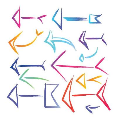 Arrow vector collection. Modern simple arrows. set of colorful arrows. Artistic Arrows set icons