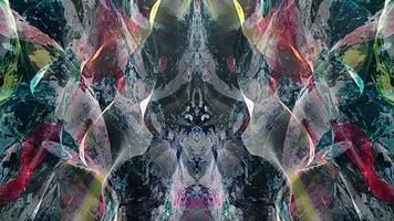Abstract loop grunge symmetric multicolored fluid pattern