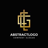 diseño de icono de logotipo de letra glc de color dorado vector