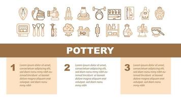 Pottery Production Landing Header Vector