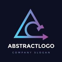 elementos de plantilla de diseño de icono creativo de logotipo de letra mínimo y moderno con un vector de signo de flecha.