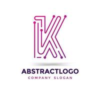creative dots letter K logo design. Smart point idea technology K icon logotype. vector