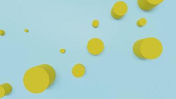 Overlapping yellow cylindrical shape on blue background then gradually disappeared. Animation, 3D Render. video