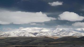 8K First Snow of the Winter on Arid Treeless Hills video