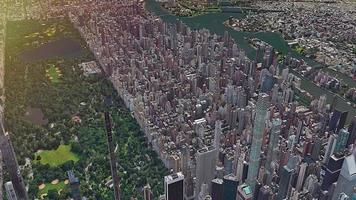 8k-Wolkenkratzergebäude in 3D-Modellierung von New York City USA video