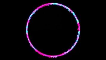 onda sonora néon colorido movimento perfeito. forma de onda de áudio. loop tecnológico 4k em neon magenta e cor de efeito de luz verde-azul. fundo de inovação de elementos de tecnologia, renderização 3d. video