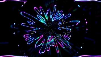 Sound wave neon Colorful Seamless Motion. Audio waveform. Technological 4K loop in neon Magenta and Green-Blue light effect color. Technology elements innovation background, 3D Render. video