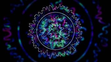 Sound wave neon Colorful Seamless Motion. Audio waveform. Technological 4K loop in neon Magenta and Green-Blue light effect color. Technology elements innovation background, 3D Render. video