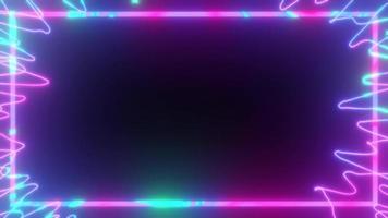 Sound wave neon Colorful Seamless Motion. Audio waveform. Technological 4K loop in neon glowing Magenta and Green-Blue light effect color. Technology elements innovation background, 3D Render. video