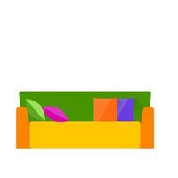 Sofa Couch Settee Bed Lounge Living Room Interior Design Icon Element Pattern Background. vector