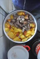 Pork with potatoes photo