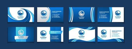 Plumbing Services Business Card Template Set vector