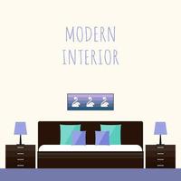 Interior Furniture Minimalist Funny Cartoon Decoration Card Background Template vector