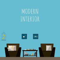 Business Office Room Flat Simple Graphic Interior Pattern Background vector