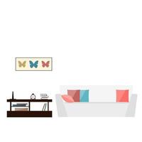 Sofa Couch Settee Bed Lounge Living Room Interior Design Icon Element Pattern Background. vector