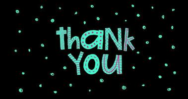 Colorful Handwritten Thank you lettering animation. Frame a frame animation. video