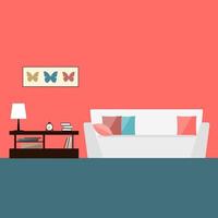 sofá sofá cama salón sala de estar diseño de interiores icono elemento patrón de fondo. vector