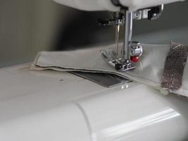 Closeup sewing machine accessories equipment photo