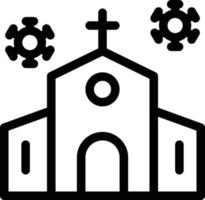 iglesia cerrada ilustración vectorial sobre un fondo. símbolos de calidad premium. iconos vectoriales para concepto y diseño gráfico. vector