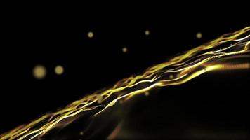 Abstract animation beautiful light of wave gold. video