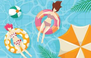 Summer Pool Activity Background vector