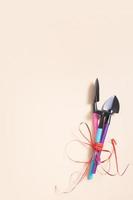 Shovels and rakes for gardening. flat lay. The concept of spring planting. Vertical format photo