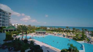 Tunisia, 2022 - Top view of pool and lounge area video