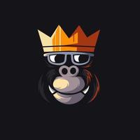 The king of kong mascot logo design vector