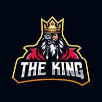 King half face skull mascot logo design illustration vector