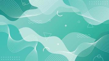 Abstract Wavy Mint Green Colored Background vector