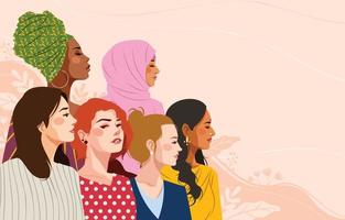 fondo de mujeres multirraciales vector