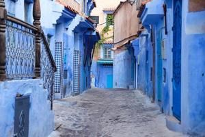 Street in Chefchaouen, Morocco photo