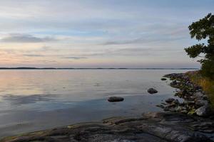 Evening in Stockholm archipelago islands in Sweden photo