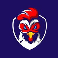 Chicken rooster mascot logo design vector