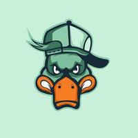 Duck mascot logo design vector