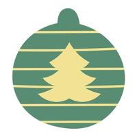 Christmas toy for the tree, ball with a pattern. Hand drawn vector illustration.Traditional holiday symbol