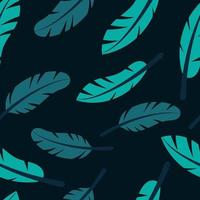 Seamless pattern with blue bird feathers. Print for textiles and packaging. Vector cartoon illustration.