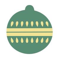 Christmas toy for the tree, ball with a pattern. Hand drawn vector illustration.Traditional holiday symbol