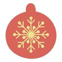 juguete de navidad para el árbol, bola con patrón. ilustración vectorial dibujada a mano. símbolo tradicional de vacaciones vector