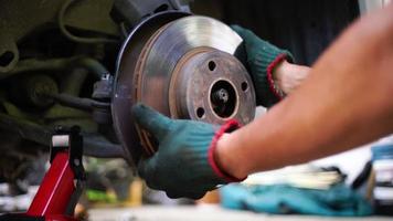 Car brakes are damaged. brake assist repair. car maintenance video