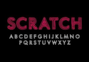 Thick sans serif font with a scratched line texture. Vector font for typography, title writing, poster or logo needs