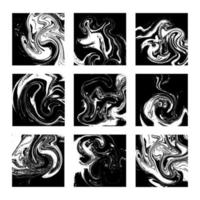 Squares with melted liquid texture vector set. Vector illustration