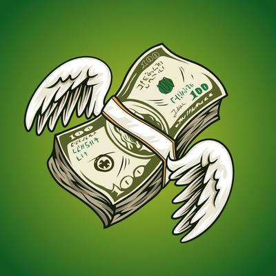 Dollar money with wings