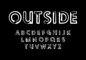 Bold font with outline stroke style. Vector font for typography, title writing, poster or logo needs