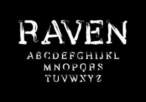 fuente serif con un estilo de terror retro. fuentes vectoriales para tipografía, títulos, carteles o logotipos vector