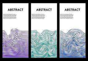 Set of covers with colored abstract wave lines. For envelope cover designs, flyers, invitations, banners and others vector